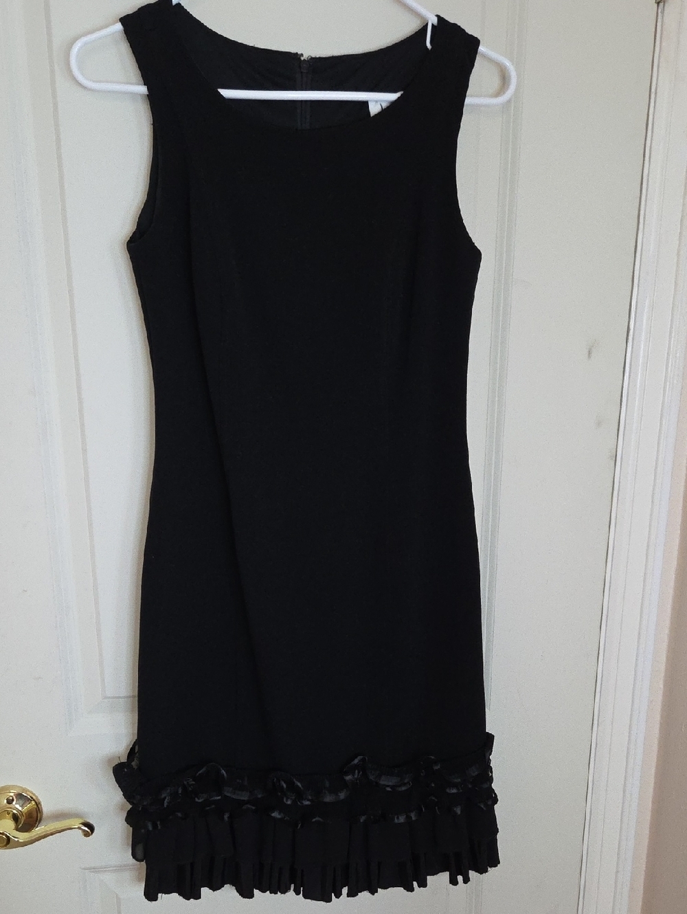 Joseph Ribkoff Classic Black Sleeveless Dress with Ruffle Hem